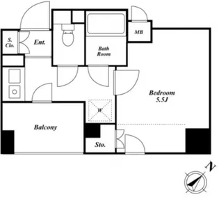 ラング・タワー京橋【10階】の間取り