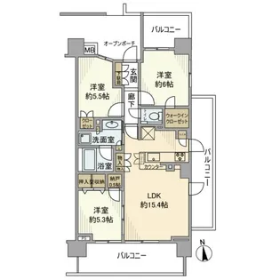 プラウド八王子【6階】の間取り