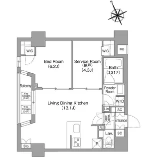 コンフォリア中葛西【4階】の間取り