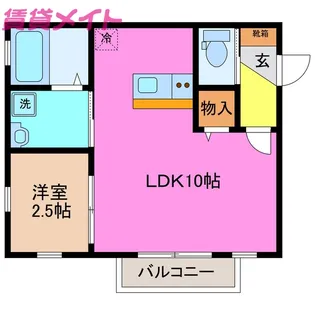 AZUR東富田【2階】の間取り