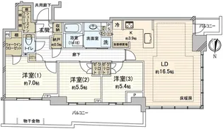 幕張ベイパーク ライズゲートタワー【24階】の間取り