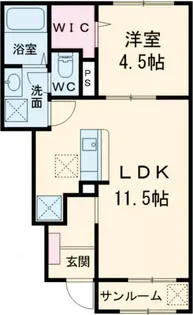 リバーサイド鎗田【1階】の間取り