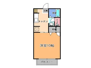 ひがしハイツワンC【1階】の間取り