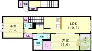 フォルトゥーナ 播磨【2階】の間取り