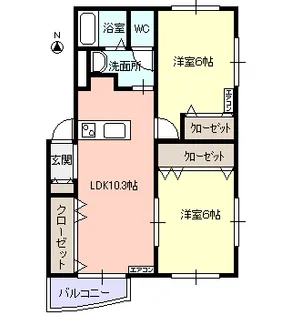 ライジングサン A棟【3階】の間取り