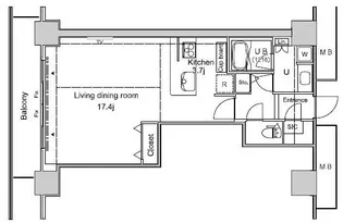 パシフィックロイヤルコートみなとみらいアーバンタワー【13階】の間取り