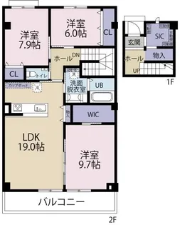 BONHEUR SHINHAMA【2階】の間取り