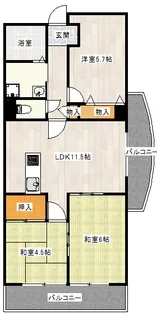 グリーンローレル立花【3階】の間取り
