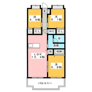 サンガーデン【2階】の間取り
