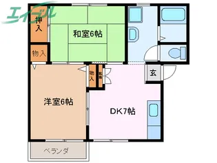 ルミエール阪本【2階】の間取り