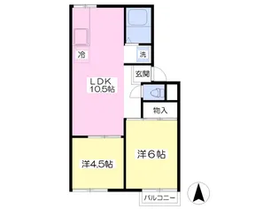 柏ハイツB棟【2階】の間取り