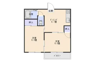 コーポパークサイドC棟【1階】の間取り