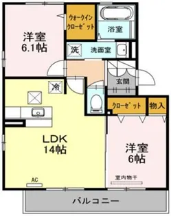 サンフラワーガーデンB棟【1階】の間取り