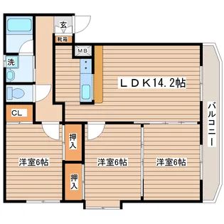平成レジデンス参番館【2階】の間取り