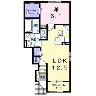 マルティ―サーナ西軽井沢A【1階】の間取り