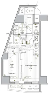 PREMIUM CUBE G 後楽園【7階】の間取り