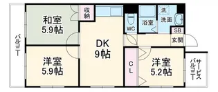 ラフォーレ東【2階】の間取り