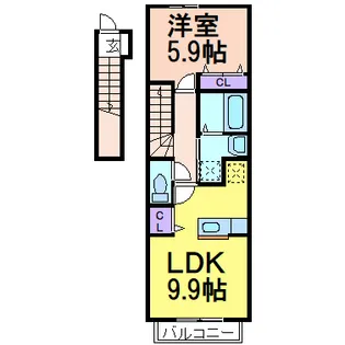 デスパシオ B【2階】の間取り