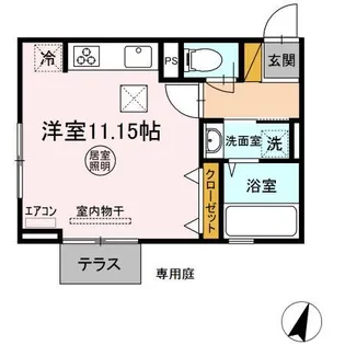 ワイズフォレストIII袖ヶ浦【1階】の間取り