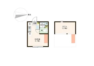 ハーモニーテラス千住関屋町B【2階】の間取り