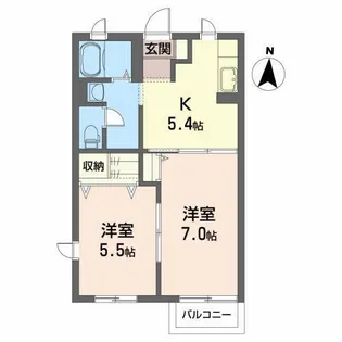ハイツ西地蔵野 A【2階】の間取り