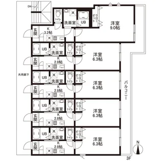CONTECASA弘明寺【3階】の間取り