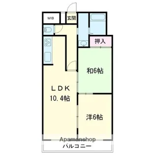 グランドール緑町【5階】の間取り