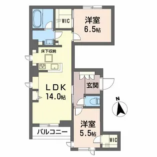 La・Luna宮千代【2階】の間取り