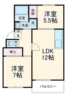 ファミール日之出A棟【1階】の間取り