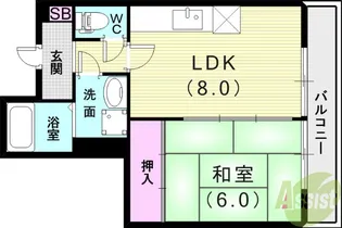 インテリアハシモトビル【4階】の間取り