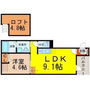 ヴィラクレール【1階】の間取り