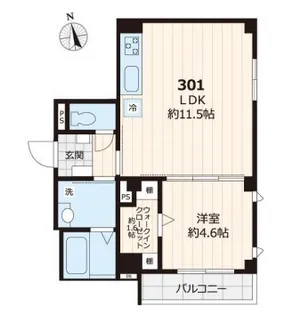 パーシモン浅草【3階】の間取り