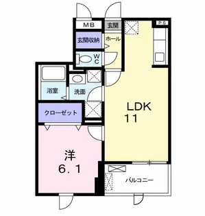 マウントック・ケイ【1階】の間取り
