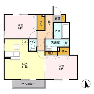 パティオ川木谷 A【1階】の間取り