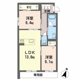 ハリープレイス【1階】の間取り