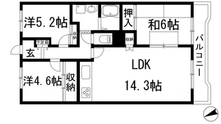 逆瀬川パークマンション【3階】の間取り