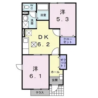 エルシャトー吉備III【1階】の間取り