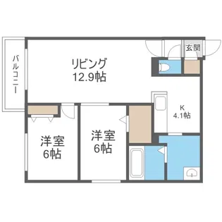 ジュネスコート南20条【4階】の間取り