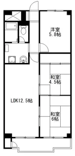 東建座間ハイツ1号棟【9階】の間取り