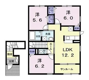 フォルティアA【2階】の間取り