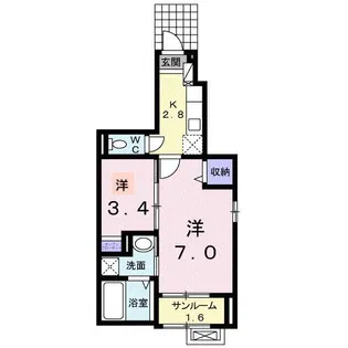 ブランカーサ芝原 II【1階】の間取り