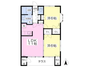 アダチメントIII【1階】の間取り