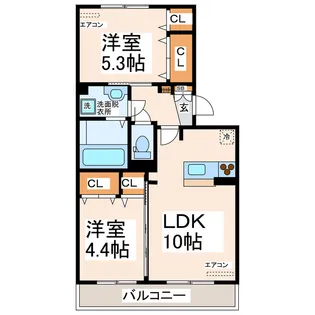 ハイムセラ大津駅前【2階】の間取り