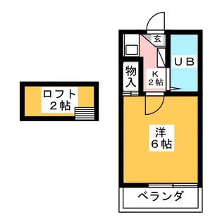 レオパレス須ヶ口【2階】の間取り