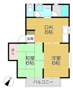 藤コーポ(土合南3)【2階】の間取り