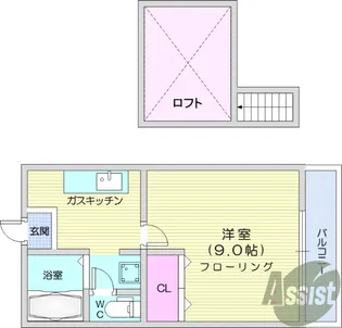 ノーブル1217【2階】の間取り
