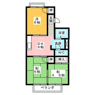 エルグラン芝原 西【2階】の間取り