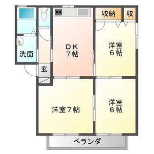 トレビアンS【2階】の間取り