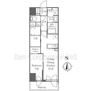 パークアクシス品川天王洲アイル【3階】の間取り