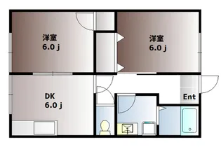 田口コーポII【1階】の間取り